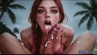 Uma garota gostosa me deixou excitado com sexo na praia [IA]