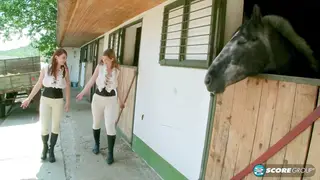 Christy Marks & Terry Nova: 4-way fuck in a barn